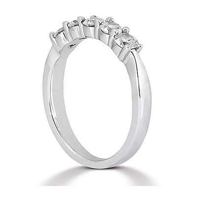 5 Stone Shared Prong Women Anniversary Ring (1/6 ct. tw.) - view 4