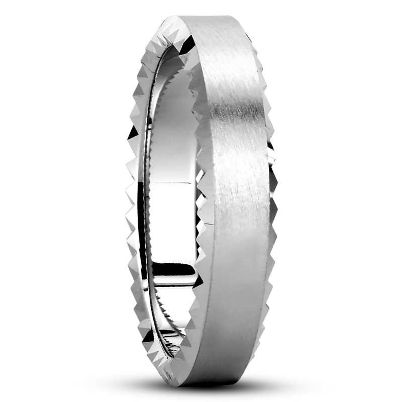 Zigzag Edge Fancy Wedding Band  - view 2