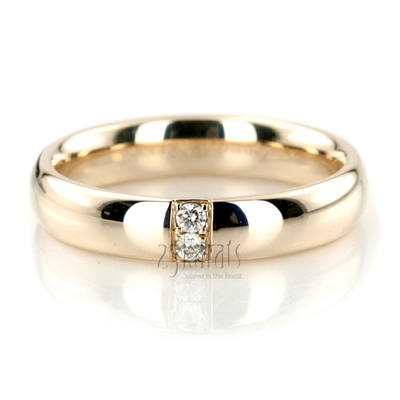 Double Row Diamond Unisex Wedding Rings - view 2 of 3