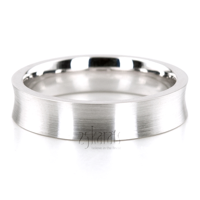 Concave Three Row Diamond Wedding Band - view 3