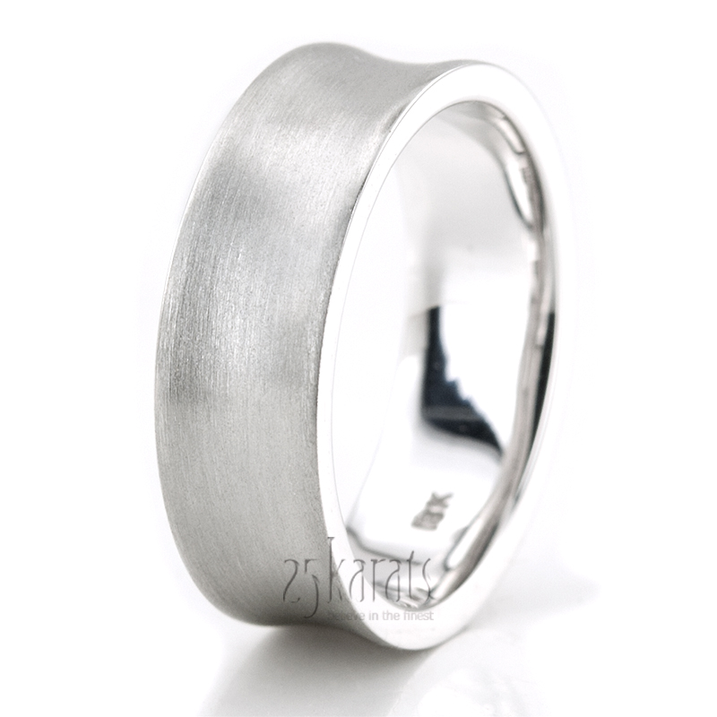 Scattered Concave Diamond Wedding Band - view 5