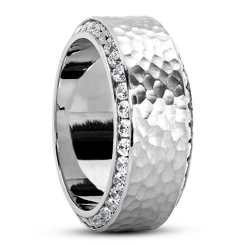 Beveled Diamond Wedding Ring - view 4