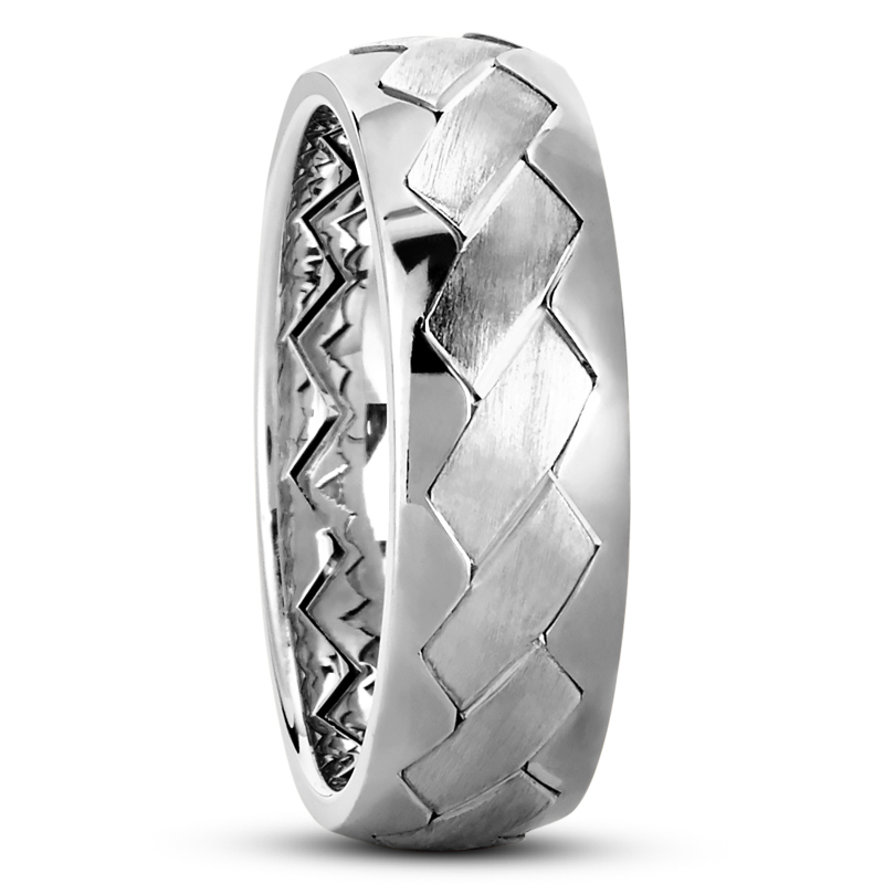 Charming Diagonal Cut Wedding Ring - view 2