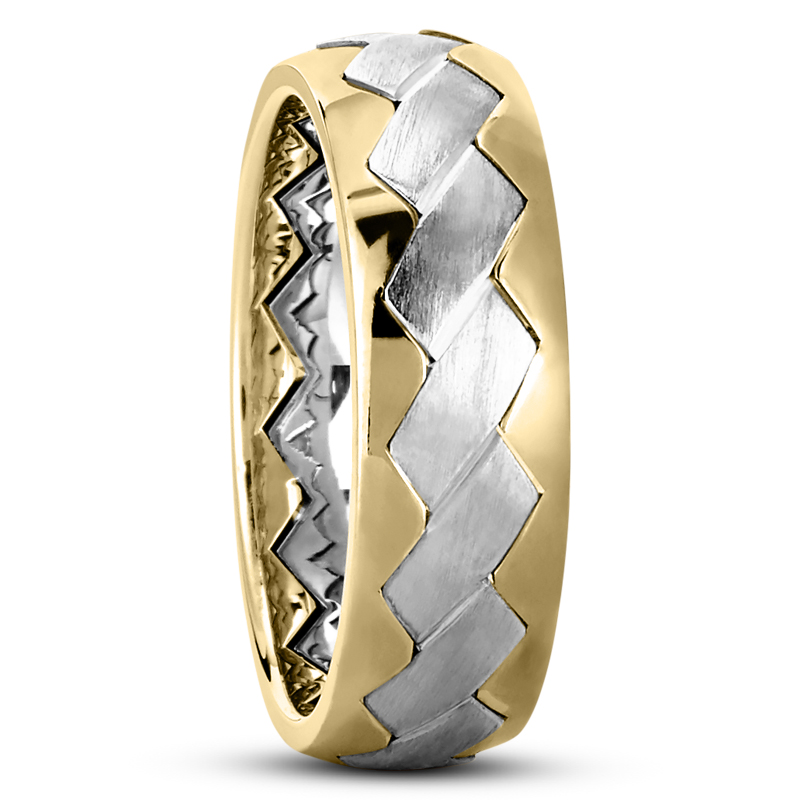 Charming Diagonal Cut Wedding Ring - view 5