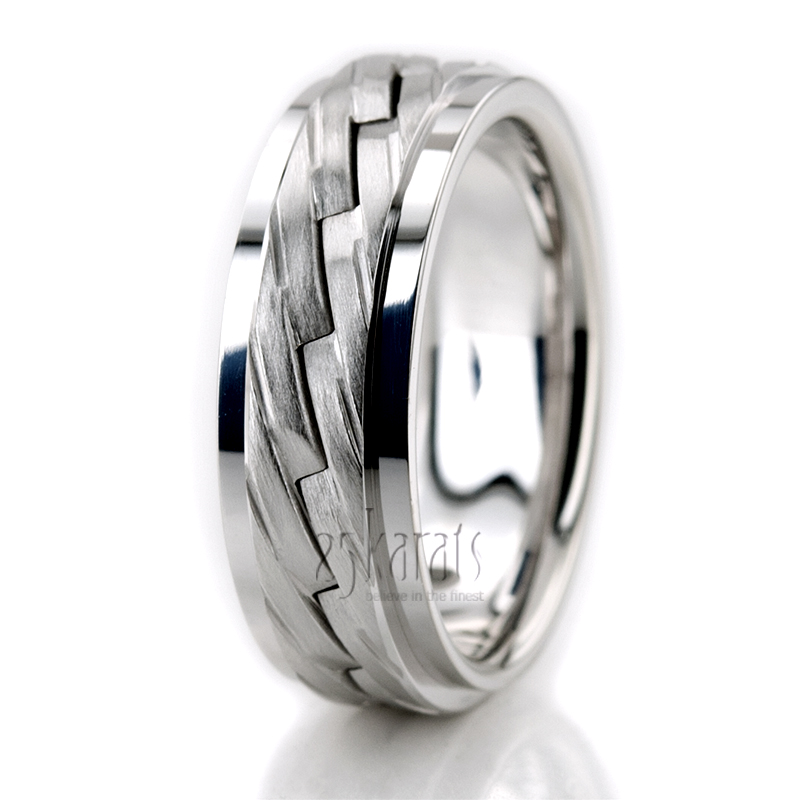 Zig-Zag Cut Handcrafted Wedding Band - view 5