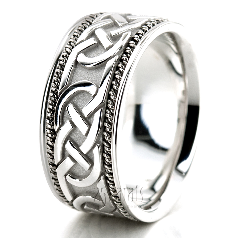 Attractive Braided Celtic Wedding Band  - view 5