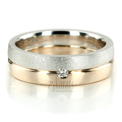 Elegant Two-Tone Wedding Band Set - view 2 of 5