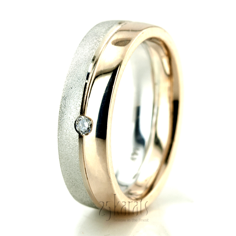 Elegant Two-Tone Wedding Band Set - view 4