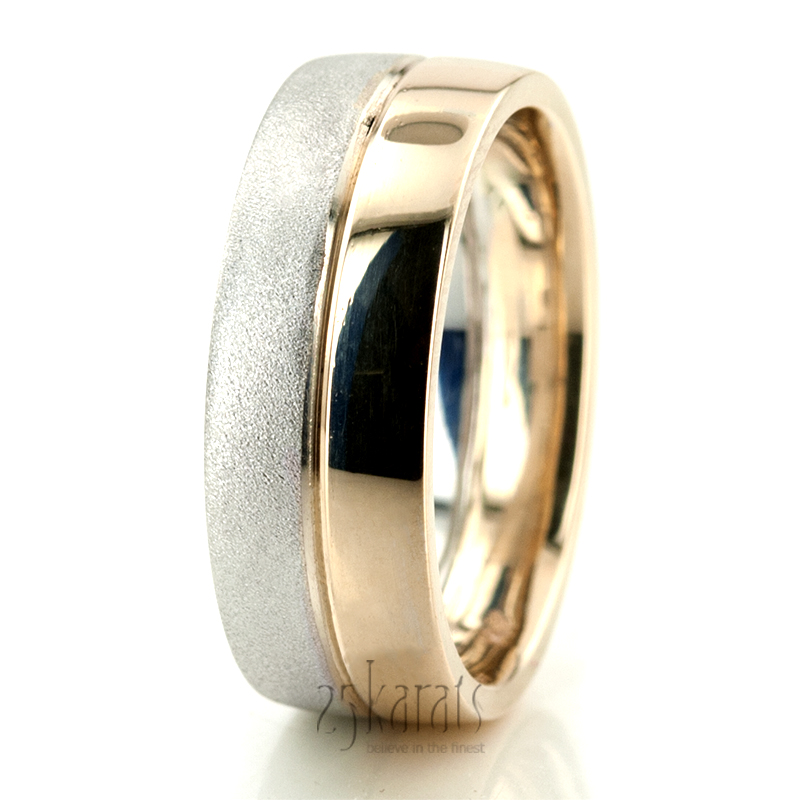 Elegant Two-Tone Wedding Band Set - view 5