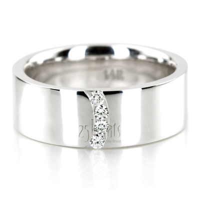 Couples wedding bands with diamond accent - view 2 of 3