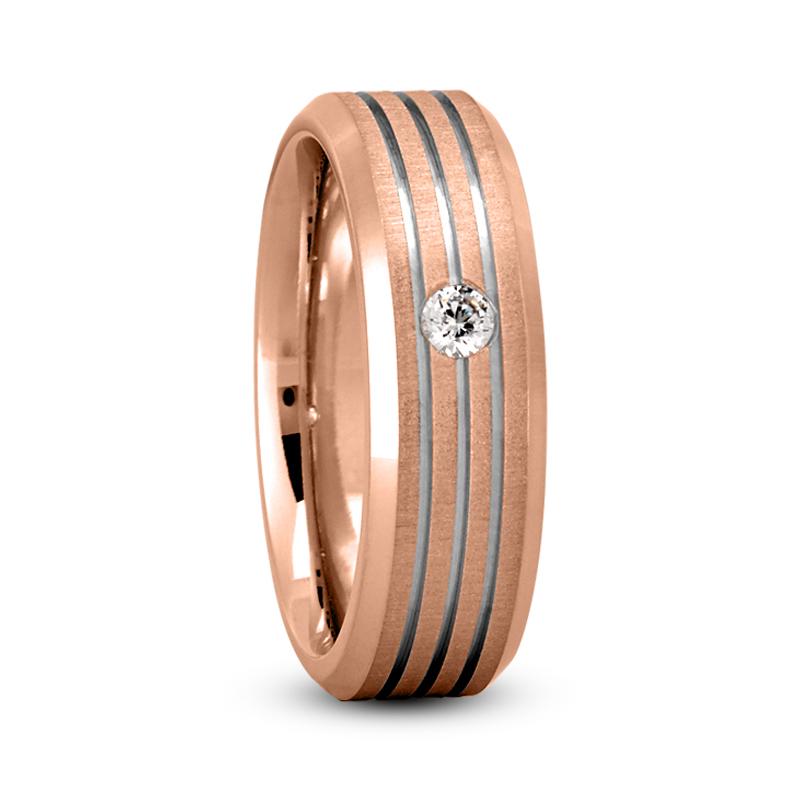 Line Cut Solitaire Diamond Wedding Band - view 7