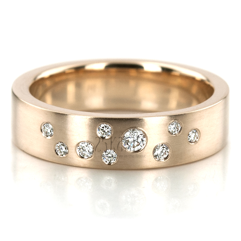 Milky Way Brilliant Cut Diamond Wedding Rings Set - view 2