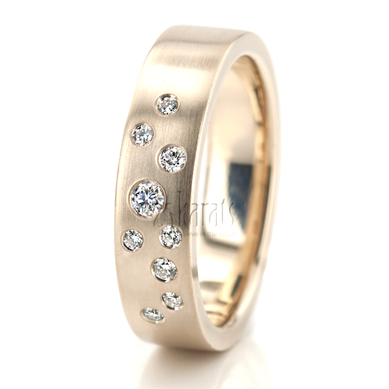 Milky Way Brilliant Cut Diamond Wedding Rings Set - view 3