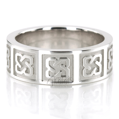 Celtic Fire Inspired Design Wedding Band - view 1 of 2