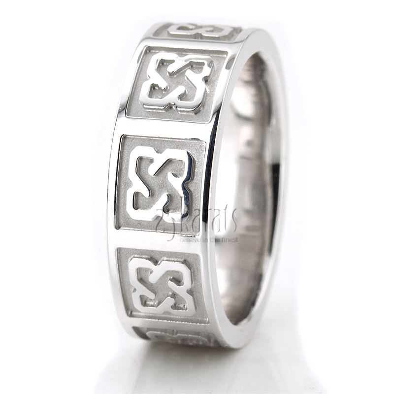 Celtic Fire Inspired Design Wedding Band - view 2