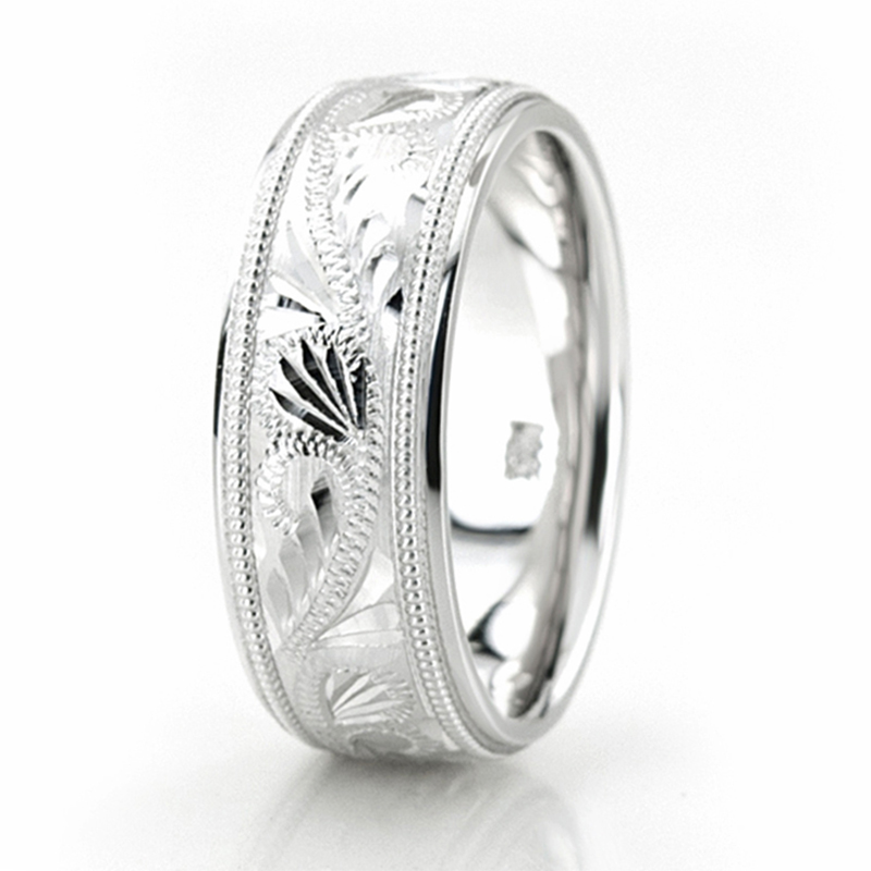 Stylish Floral Carved Wedding Ring  - view 3