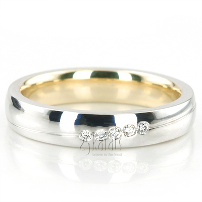 Modern Two Tone Wedding Band Set - view 2 of 3