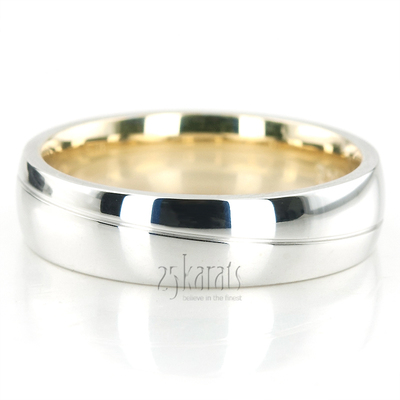 Modern Two Tone Wedding Band Set - view 3 of 3