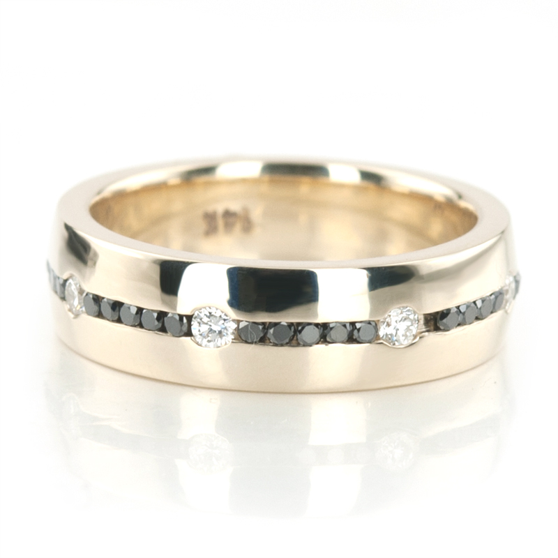 Black & White Diamond Wedding Band - view 3