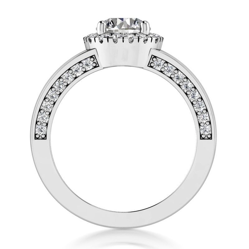 Halo Round Cut  Diamond Engagement Ring (0.46ct) - view 7