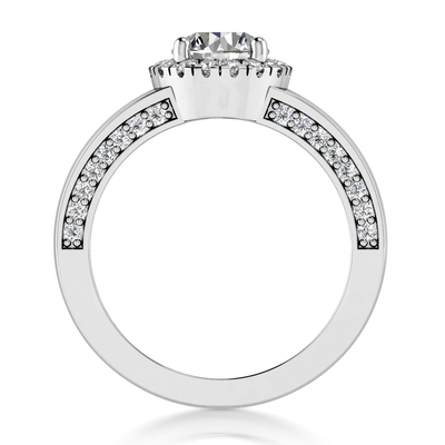 Halo Round Cut  Diamond Engagement Ring (0.46ct) - view 7 of 9