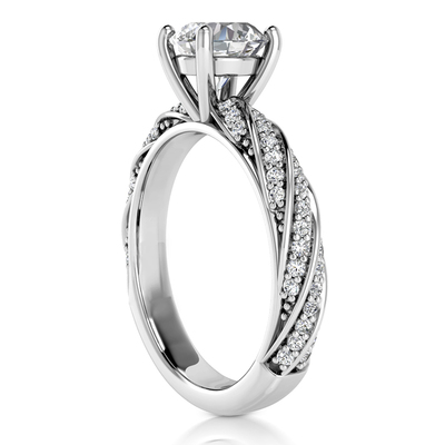 Modern Shared Prong Diamond Engagement Ring 0.34ct - view 4 of 9