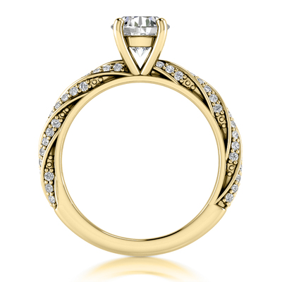 Modern Shared Prong Diamond Engagement Ring 0.34ct - view 8 of 9