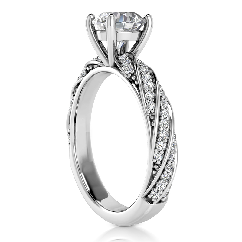 Modern Shared Prong Diamond Engagement Ring 0.34ct - view 4