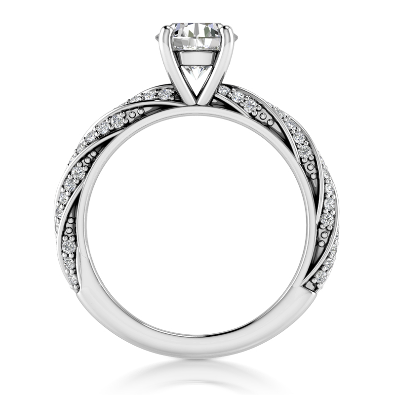 Modern Shared Prong Diamond Engagement Ring 0.34ct - view 7