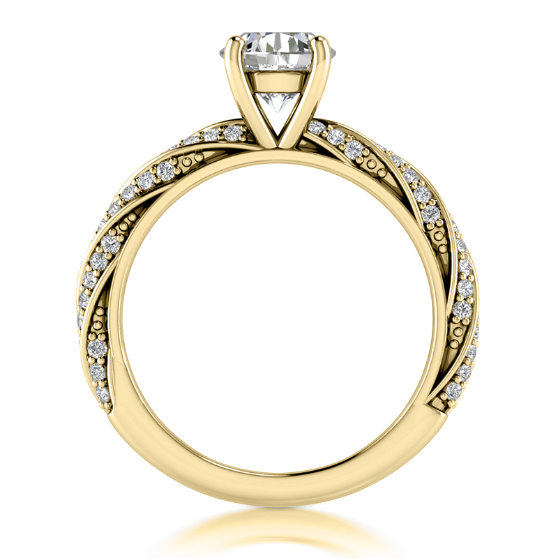 Modern Shared Prong Diamond Engagement Ring 0.34ct - view 8