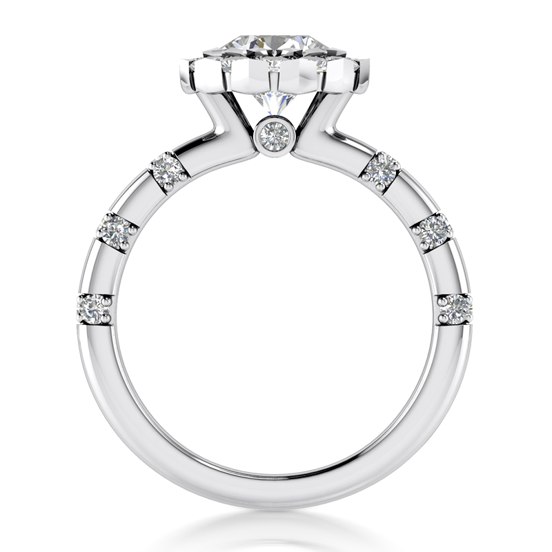 Wrap Set Halo Center Diamond Engagement Ring (0.75ct) - view 3