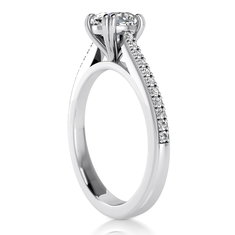 Double Prong Head Cathedral Style Diamond Engagement Ring (5.5x5.5mm) - view 21