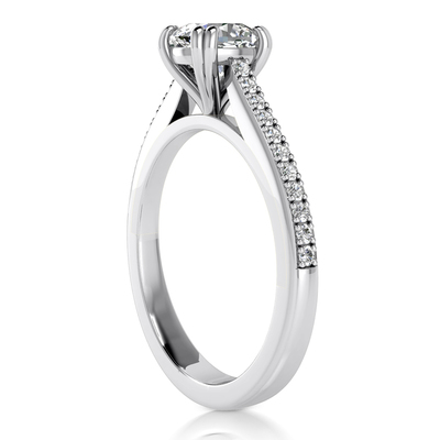 Double Prong Head Cathedral Style Diamond Engagement Ring (5.5x5.5mm) - view 21 of 21