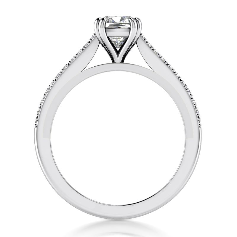 Double Prong Head Cathedral Style Diamond Engagement Ring (5.5x5.5mm) - view 20