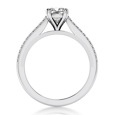 Double Prong Head Cathedral Style Diamond Engagement Ring (5.5x5.5mm) - view 20 of 21