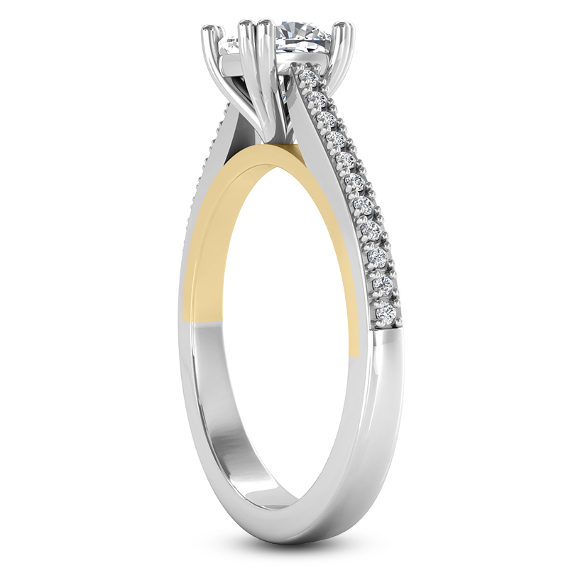 Double Prong Head Cathedral Style Diamond Engagement Ring (5.5x5.5mm) - view 7