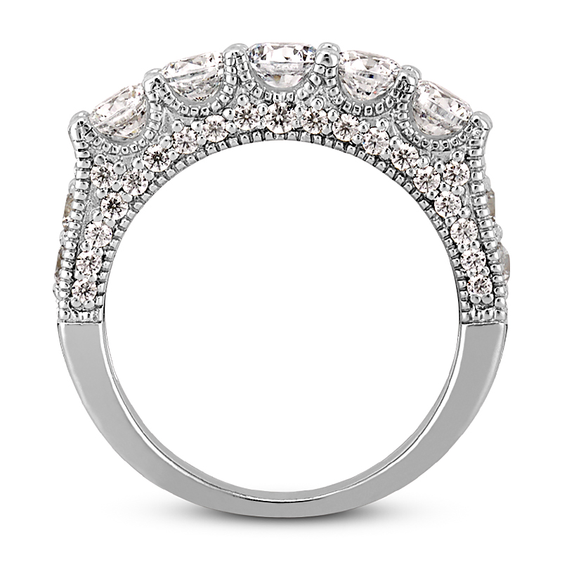 Fancy Five Stone Diamond Bridal Ring (1.87ct) - view 2