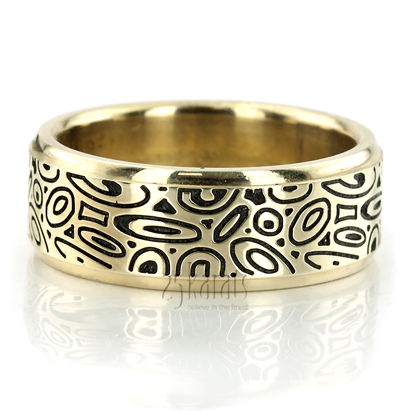 Marbling Pattern Designer Wedding Band - view 2