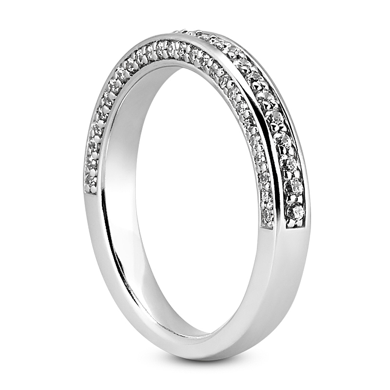 Shared Prong Set Diamond Wedding Ring - view 2