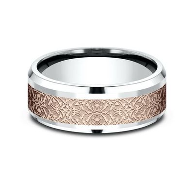 Benchmark 8mm Comfort Fit Motifs of Ottoman Empire Design Band - view 8 of 11