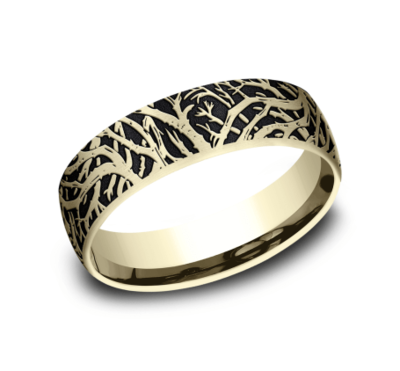 Benchmark 6.5mm Comfort Fit Enchanted Forest Design Band - view 2 of 4