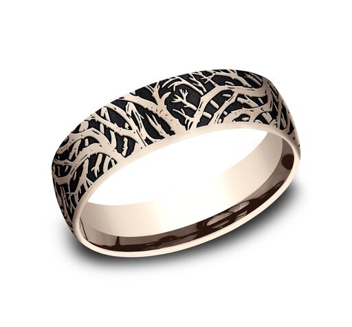 Benchmark 6.5mm Comfort Fit Enchanted Forest Design Band - view 3