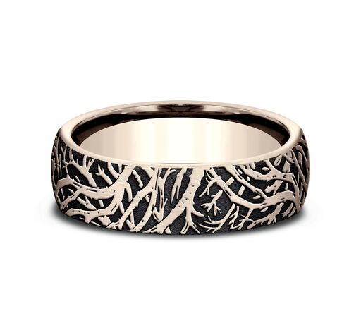 Benchmark 6.5mm Comfort Fit Enchanted Forest Design Band - view 4