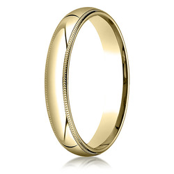 Plain Dome Milgrain Comfort Fit Wedding Band - view 2