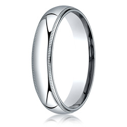 Plain Dome Milgrain Comfort Fit Wedding Band - view 3