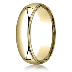 Plain Dome Milgrain Comfort Fit Wedding Band - view 6 of 6