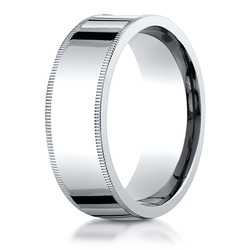 Plain Flat Milgrain Comfort Fit Wedding Band - view 5