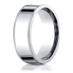 Plain Flat Milgrain Comfort Fit Wedding Band - view 5 of 8