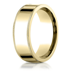 Plain Flat Milgrain Comfort Fit Wedding Band - view 6