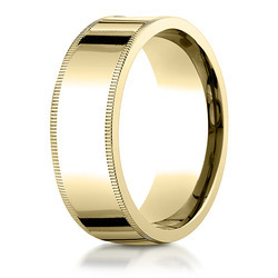 Plain Flat Milgrain Comfort Fit Wedding Band - view 6 of 7